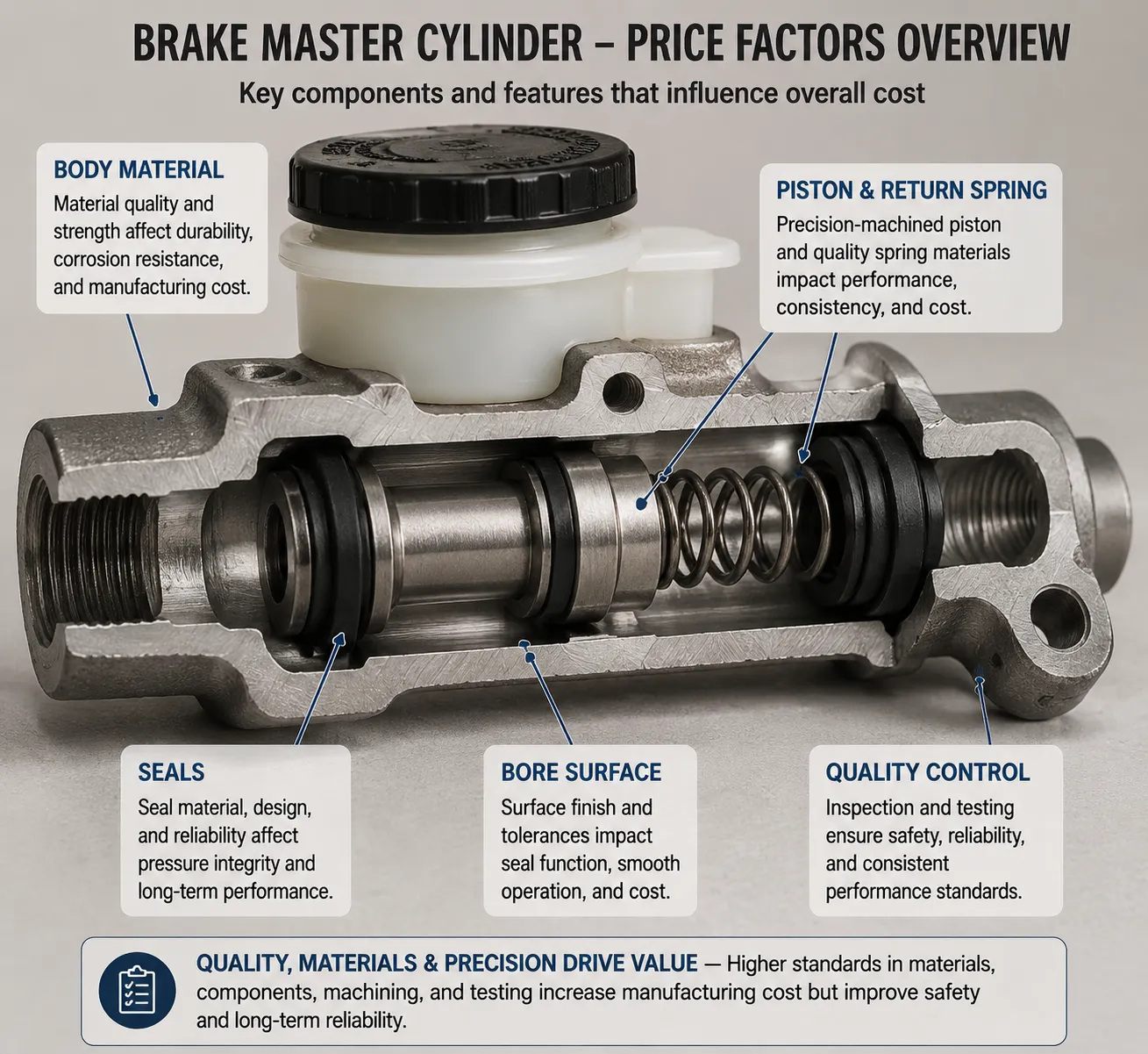 brake master cylinder price factors