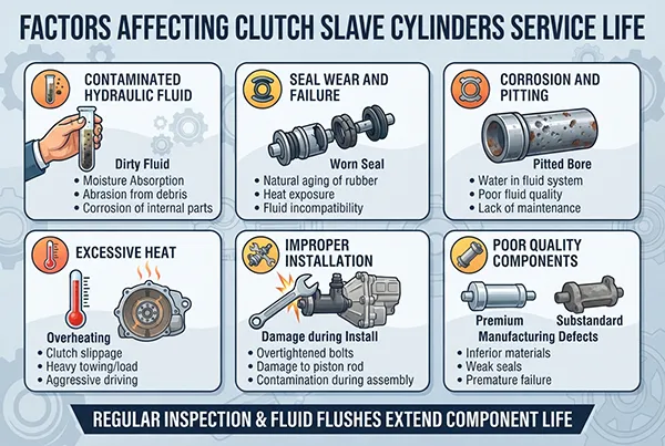 Factors affecting clutch slave cylinder service life clutch slave cylinders service life factors
