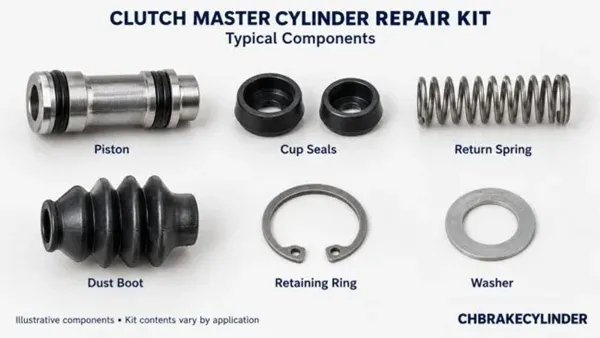 internal bore, piston and cup seal of a clutch master cylinder