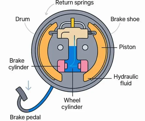 Brake wheel cylinder inside a drum brake brake wheel cylinder fitted inside a drum brake assembly