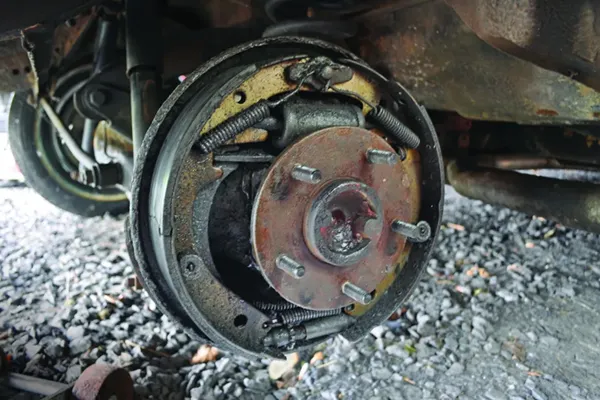 Symptoms of a leaking brake wheel cylinder signs of a leaking brake wheel cylinder on a drum brake backing plate