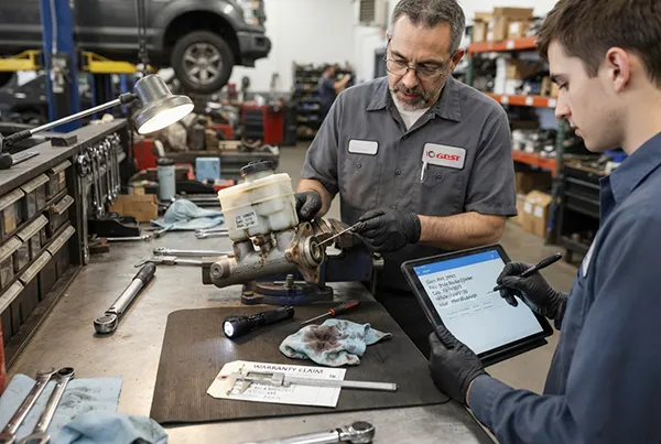 brake master cylinder warranty claim evidence inspection